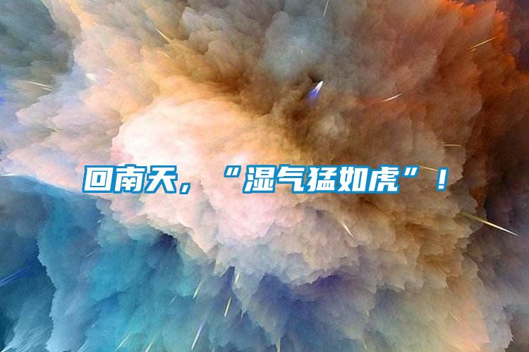 回南天，“湿气猛如虎”！