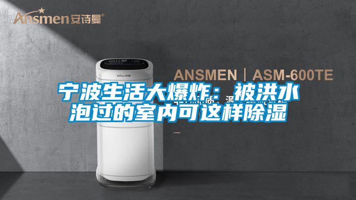 宁波生活大爆炸:被洪水泡过的室内可这样除湿