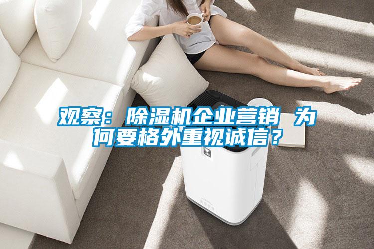 观察：除湿机企业营销 为何要格外重视诚信？