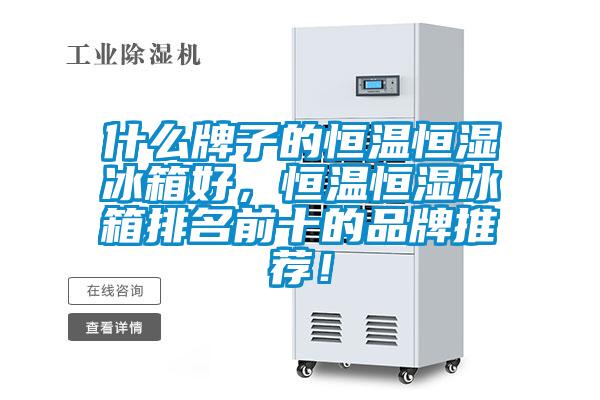 什么牌子的恒温恒湿冰箱好，恒温恒湿冰箱排名前十的品牌推荐！