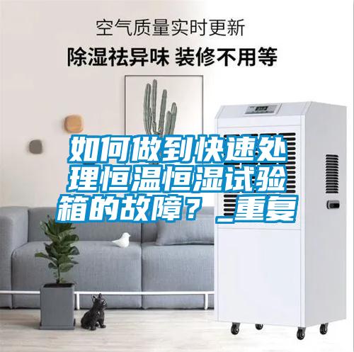 如何做到快速处理恒温恒湿试验箱的故障？_重复