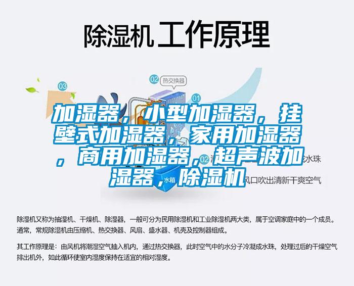 加湿器，小型加湿器，挂壁式加湿器，家用加湿器，商用加湿器，超声波加湿器，除湿机