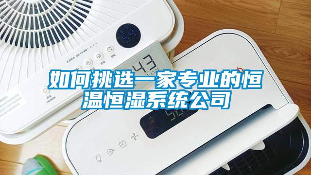 如何挑选一家专业的恒温恒湿系统公司