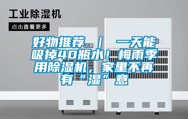 好物推荐 ｜ 一天能吸掉40瓶水！梅雨季用除湿机，家里不再有“湿”意