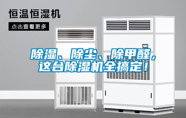 除湿、除尘、除甲醛，这台除湿机全搞定！